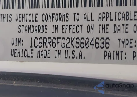 2019 Ram 1500 Classic Tradesman 4X2 6'4 Box from USA, damaged, VIN 1C6RR6FG2KS604636